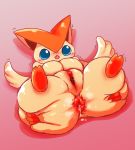  2017 anthro anus big_butt big_ears blue_eyes blush bodily_fluids breasts buremega butt butt_wings censored cute_fangs digital_media_(artwork) fangs feet female hand_on_butt hi_res huge_butt legendary_pok&eacute;mon looking_at_viewer lying mammal nintendo non-mammal_breasts open_mouth pink_background pok&eacute;mon pok&eacute;mon_(species) presenting presenting_hindquarters presenting_pussy puffy_anus pussy short_stack simple_background solo spread_anus spread_legs spreading sweat tears thick_thighs victini video_games voluptuous wide_hips wings 