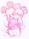 &lt;3 2018 anthro anthro_on_anthro blush bow clothing disney duo female fingering gloves handwear hentaib looking_pleasured male male/female mammal mickey_mouse minnie_mouse monochrome mouse murid murine open_mouth pink_and_white rodent 