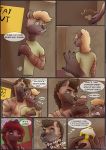  brother clothing comic door ear_piercing father green_eyes hi_res hyaenid mammal parent pickles-hyena piercing sibling son striped_hyena 