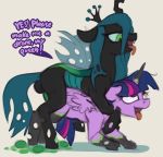  arthropod begging changeling egg equid friendship_is_magic hi_res horn intersex mammal marsminer my_little_pony oviposition queen_chrysalis_(mlp) tongue tongue_out transformation twilight_sparkle_(mlp) winged_unicorn wings 