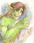  blue_eyes ear_fins fin gills human_to_anthro male marine merfolk mid_transformation pencil_(disambiguation) sassyparrot scales scared species_transformation traditional_media_(artwork) transformation worried yellow_eyes 