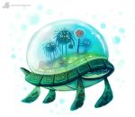  cryptid-creations echinoderm echinozoan marine reptile rock scalie sea_urchin sign turtle 