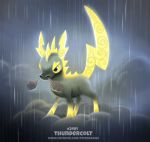  ambiguous_gender angry black_eyes cloud cryptid-creations equid equine feral fur glowing grey_fur horse humor mammal pun raining snorting solo url visual_pun yellow_fur 