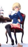  darjeeling girls_und_panzer pantsu panty_pull pantyhose quzken seifuku skirt_lift sweater tagme 