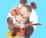  2014 anthro black_nose bow clothing disney dress duo female footwear gloves handwear hug male male/female mammal mickey_mouse minnie_mouse mouse muco_(artist) murid murine open_mouth open_smile rodent sitting smile 