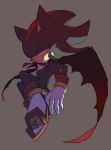  anthro black_fur cape clothing eulipotyphlan footwear frown fur gloves grey_background halloween handwear hedgehog holidays male mammal red_eyes red_fur shadow_the_hedgehog shoes sikai simple_background solo sonic_(series) 