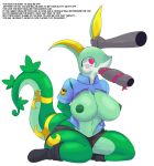  &lt;3 absurd_res big_breasts breasts clothing dialogue disembodied_hand disembodied_penis female hi_res long_tongue male nintendo nipples penis pok&eacute;mon pok&eacute;mon_(species) police serperior simple_background thick_thighs tohtori_crow tongue torn_clothing video_games 