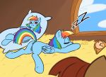  2019 anus dakimakura_design dock equid equine eyelashes eyes_closed female feral friendship_is_magic hair inside mammal multicolored_hair multicolored_tail my_little_pony pterippus pussy rainbow_dash_(mlp) rainbow_hair sky sleeping solo soulcentinel violetechoes window wings 