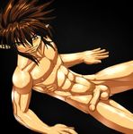  male male_focus muscle nude penis saiyuki simple_background solo son_goku_(saiyuki) 