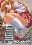  blonde_hair city crush destruction giant giantess hat manzi miniboy panties pantyshot rpg school_uniform shrink_academy size_difference syukusyou_gakuen underwear 