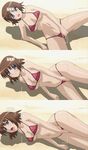  15_bishoujo_hyouryuuki animated animated_gif battery_life beach bikini bounce breasts brown_hair crotch_rub fingering gif hikari_satake large_breasts masturbation navel short_hair split_screen swimsuit 