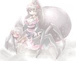  arachne bad_id bad_pixiv_id black_sclera frfr insect_girl monster_girl multiple_girls original pussy silk spider_girl spider_web unbirthing yuri 