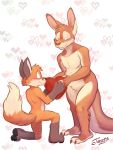  &lt;3 2019 anthro brown_fur canid canine duo fox fur hi_res jonas kangaroo macropod male mammal marsupial nude orange_fur 