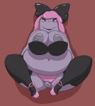  accessory alternate_species anus big_breasts bow breasts clothing female footwear hair hair_accessory hair_bow hair_ribbon hi_res high_heels humanoid humanoidized legwear looking_at_viewer lying mcnasty muk navel nintendo not_furry on_back overweight panties pink_hair platform_footwear platform_heels pok&eacute;mon pok&eacute;mon_(species) puffy_anus ribbons shoes simple_background solo stockings tanya_(mcnasty) underwear video_games 