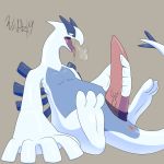  1:1 2019 3_toes anus big_hands big_penis blue_countershading breath countershading darkwufflez erection hi_res holding_penis huge_penis hyper hyper_penis legendary_pok&eacute;mon lugia male masturbation nintendo panting penile penile_masturbation penis pok&eacute;mon pok&eacute;mon_(species) reverse_countershading signature simple_background sitting solo tapering_penis toes tongue tongue_out vein veiny_penis video_games white_body 