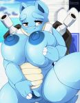  anthro big_breasts blastoise blue_skin blush breasts clitoris female inverted_nipples nintendo nipples non-mammal_breasts nude overweight pok&eacute;mon pok&eacute;mon_(species) pussy reptile scalie skwidbone slightly_chubby smile solo thick_thighs video_games voluptuous wide_hips 