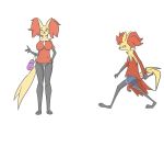  absurd_res anthro bottomwear clothing crowbar delphox duo female hi_res nintendo pok&eacute;mon pok&eacute;mon_(species) shorts underwear video_games yiffmachine 