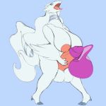  1:1 absurd_res ahegao anthro balls big_balls big_penis bodily_fluids breasts condom cum digital_media_(artwork) erection filled_condom genital_fluids gynomorph hi_res humanoid_penis intersex legendary_pok&eacute;mon looking_pleasured masturbation mcnasty nintendo nude orgasm penile penile_masturbation penis pok&eacute;mon pok&eacute;mon_(species) reshiram simple_background solo video_games wearing_condom 