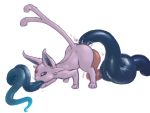  2019 4_toes all_the_way_through anal butt digital_media_(artwork) digitigrade eeveelution espeon felid forked_tail fur hi_res long_ears long_tail mammal napalm_express nintendo oral pink_ears pink_fur pink_tail pok&eacute;mon pok&eacute;mon_(species) purple_eyes simple_background standing tentacle_sex tentacles toes video_games white_background 