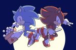  anthro black_fur blue_fur box clothing dango_(food) duo eating eulipotyphlan footwear fur gloves handwear hedgehog holding_object male mammal pose red_fur shadow_the_hedgehog shoes sikai soap_shoes sonic_(series) sonic_adventure_2 sonic_the_hedgehog 