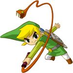  belt black_eyes blonde_hair boomerang boots clothed clothing eyebrows eyebrows_visible_through_hair hair hat highres holding holding_weapon human link looking_at_viewer male male_focus nintendo official_art pants pointy_ears sheath sheathed shield snake solo solo_focus spirit_tracks sword the_legend_of_zelda the_legend_of_zelda:_spirit_tracks throwing toon_link toon_zelda tunic weapon whip 