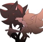  anthro black_fur claws duo eulipotyphlan fur hedgehog male male/male mammal red_eyes red_fur sikai simple_background sonic_(series) sonic_the_hedgehog white_background 