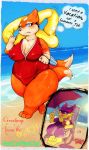  absurd_res beach big_breasts blue_eyes breasts cleavage clothed clothing daria daria_(hotcoffeecat) dima dima_(hotcoffeecat) female floatzel hi_res hotcoffeecat huge_breasts huge_hips huge_thighs liepard mature_female nintendo nipples one-piece_swimsuit pok&eacute;mon pok&eacute;mon_(species) seaside swimwear thick_thighs video_games voluptuous wide_hips 