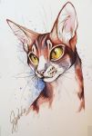  domestic_cat felid feline felis fur gyshka headshot_portrait hi_res mammal portrait traditional_media_(artwork) whiskers 