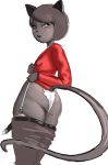  accessory anthro butt cartoon_network clothing domestic_cat felid feline felis garter girly male mammal necrolepsy ok_k.o.!_let&#039;s_be_heroes panties purrcival thong underwear 
