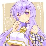  1girl book closed_mouth fire_emblem fire_emblem:_genealogy_of_the_holy_war fire_emblem_heroes holding holding_book julia_(fire_emblem) long_hair purple_eyes purple_hair solo twitter_username upper_body yukia_(firstaid0) 