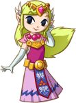  1girl belt black_eyes blonde_hair brooch clothed clothing dress eyebrows eyebrows_visible_through_hair eyeshadow female female_focus female_only gloves hair highres human lipstick long_hair looking_at_viewer makeup necklace nintendo official_art pointy_ears princess_zelda royalty smile spirit_tracks teeth the_legend_of_zelda the_legend_of_zelda:_spirit_tracks tiara toon_zelda tunic 