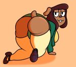  2019 anthro big_butt butt canid canine canis carla_(ok_k.o.!_lbh) cartoon_network clothed clothing digital_media_(artwork) domestic_dog female legwear looking_at_viewer looking_back mammal mr.under ok_k.o.!_let&#039;s_be_heroes presenting presenting_hindquarters simple_background smile solo stockings thick_thighs underwear 