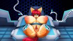  2019 absurd_res amputee anthro areola artist-apprentice587 big_breasts breasts canid canine cybernetics female fox fur hi_res huge_breasts legs_up machine mammal nipples open_mouth presenting pussy restrained smile solo spread_legs spread_pussy spreading tongue wide_hips 