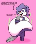  2019 anthro big_breasts blush breast_smother breasts digital_media_(artwork) duo english_text eyes_closed female fifi_la_fume fur hair hi_res hug male male/female mammal mephitid mr.under multicolored_fur nude open_mouth purple_fur purple_hair simple_background skunk smell smile smothering text tiny_toon_adventures two_tone_fur warner_brothers white_fur 
