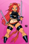  absurd_res ben_dunn cosplay female hair hi_res mammal melee_weapon solo sword ursid weapon 