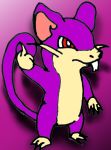  ambiguous_gender anthro gesture mammal middle_finger murid murine nintendo pok&eacute;mon pok&eacute;mon_(species) rattata rodent semi-anthro simple_background teeth traditional_media_(artwork) video_games 