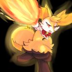  &lt;3 1:1 2018 3_toes anthro black_background black_fur braixen canid canine digital_media_(artwork) dipstick_tail eyelashes fan_character fangs female fire fortuna_(unknownlifeform) fur heart_nose hi_res inner_ear_fluff jingle_bell mammal multicolored_tail neck_bow nintendo open_mouth orange_fur pok&eacute;mon pok&eacute;mon_(species) red_eyes simple_background solo stick toes unknownlifeform video_games white_fur yellow_fur 