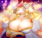  2019 anthro big_breasts blush breasts canid canine clothed clothing female fox ginko0101 hair hi_res kemono mammal smile solo 