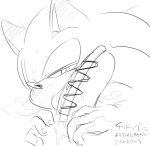  anthro black_and_white blush bodily_fluids breath eulipotyphlan food hedgehog hot_dog japanese_text licking male mammal monochrome sikai sketch solo sonic_(series) sonic_the_hedgehog suggestive suggestive_food sweat text tongue tongue_out 