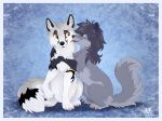  2018 4_toes black_fur black_nose brown_eyes brown_fur canid canine claws digital_media_(artwork) digitigrade dolphydolphiana duo enfield eyebrows face_lick female feral fox fur grey_fur grey_hair hair hioshiru_(character) hug hybrid kej_(character) licking looking_at_another male male/female mammal orange_fur romantic_couple teeth toe_claws toes tongue tongue_out whiskers white_fur yellow_eyes 