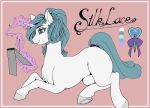  absurd_res blue_eyes cutie_mark equid eyeshadow fan_character female hi_res hooves horn levitation longinius magic makeup mammal model_sheet my_little_pony pencil_(disambiguation) silk_lace_(oc) silver_eyeshadow simple_background sketchbook solo tail_wraps telekinesis text underhoof unicorn wraps 