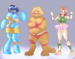  2019 alex_(totally_spies) alternate_species animate_inanimate anthro big_breasts blue_eyes blush breasts clothing clover_(totally_spies) doll featureless_crotch felid feline female group hair hand_on_breast humanoid inflatable living_inflatable mammal marine nozzle plushie reddishmaroon sam_(totally_spies) short_hair simple_background slightly_chubby smile standing torn_clothing totally_spies transformation tutu what whiskers 