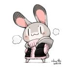  2017 :3 blush chibi clothing dipstick_ears disney female jacket judy_hopps lagomorph leporid mammal multicolored_ears rabbit rikuo_(artist) solo topwear vertical_bar_eyes zootopia 