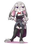  2019 anthro bow_tie clothing dipstick_ears disney female hi_res judy_hopps lagomorph leporid mammal multicolored_ears rabbit rikuo_(artist) solo zootopia 