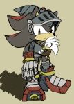  anthro armor baby black_fur clothing duo eulipotyphlan footwear fur gloves handwear headgear hedgehog helmet male mammal pacifier red_eyes red_fur shadow_the_hedgehog shoes sikai silver_the_hedgehog simple_background sir_lancelot_(satbk) size_difference sonic_(series) sonic_and_the_black_knight tan_background white_fur young 