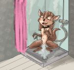  anthro breasts brown_fur canid canine female floaff fur hi_res hotel_transylvania mammal masturbation pussy shower solo were werecanid werecanine werewolf winnie_werewolf_(hotel_transylvania) young 