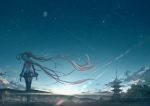  building city hatsune_miku long_hair remon_sato sky stars vocaloid 