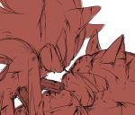  anthro blood bodily_fluids duo eulipotyphlan eye_contact gun handgun hedgehog looking_at_another male mammal ranged_weapon red_theme shadow_the_hedgehog sikai simple_background smile sonic_(series) sonic_the_hedgehog weapon white_background wounded 