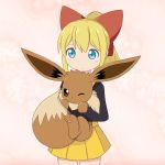  1:1 ambiguous_gender blue_eyes blush bottomwear brown_fur clothing eevee female fur hi_res human km-15 mammal nintendo pok&eacute;mon pok&eacute;mon_(species) shirt skirt topwear video_games 