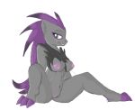  akferal bite biting_lip blush breasts female nintendo nipples pok&eacute;mon pussy shiny_zoroark sitting spread_legs spreading video_games 